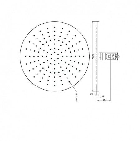 Верхний тропический душ Omnires Slimline WG130CR хром фото