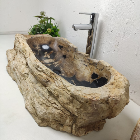 Накладная раковина из окаменелого дерева Fossil Basin OD-01333 (87*44*17) фото