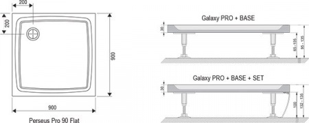Поддон для душа Ravak Elipso Pro-90 Flat XA037711010 фото