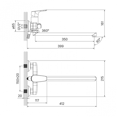 Смеситель для ванны Iddis Zodiac ZODSBL2i10 фото