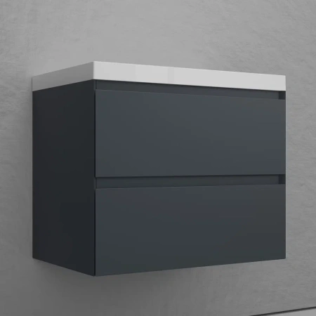 Тумба подвесная под раковину Style Line Манхэттен 70 ЛС-00002363 графит фото