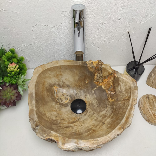 Накладная раковина из окаменелого дерева Fossil Basin OD-01285 (41*35*15) фото