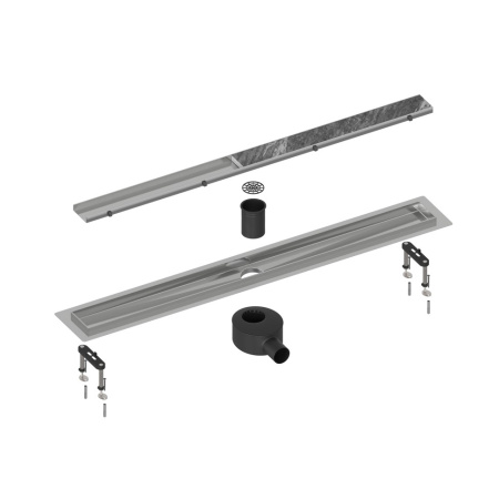 Душевой лоток Timo Drain System 80 DS230208/00 с двусторонней панелью под плитку, цвет хром фото