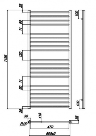 Водяной полотенцесушитель Ravak Norma X04000083680 50x120 фото