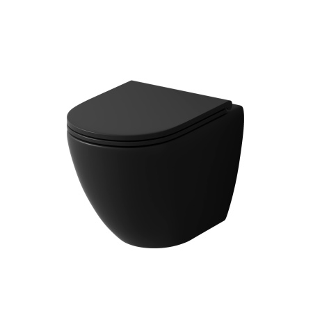 Унитаз подвесной Grossman GR-4455BMSQ с сиденьем, черный матовый фото
