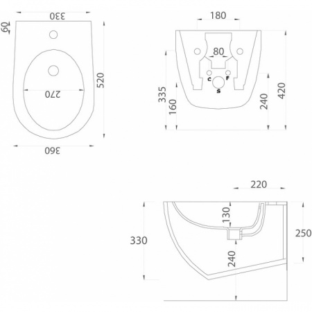 Биде подвесное Artceram File 2.0 FLB001 05 00 bi matt фото