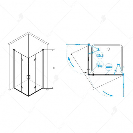 Душевой уголок RGW Leipzig LE-36 06123699-11 90x90 фото