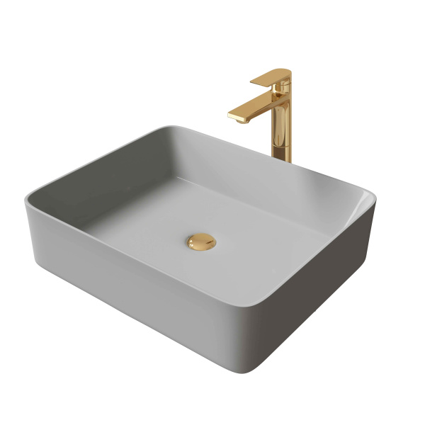 Накладная раковина Grossman Color GR-3016GM 48x37 серая матовая фото