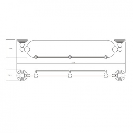 Полка стеклянная WasserKRAFT Ammer K-7044 61 см фото