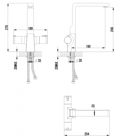 Термостатический смеситель для кухни Lemark Yeti LM7835C фото