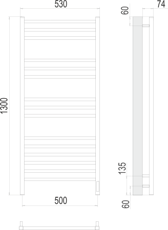 Полотенцесушитель электрический Terminus Ватикан П15 500х1300 4670078526212 фото