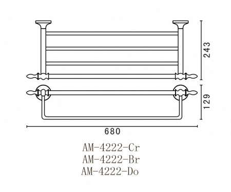 Полка для полотенец Art&Max Bohemia AM-E-4222-Br бронза фото