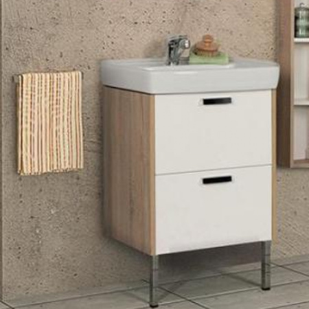 Тумба под раковину Акватон Йорк 55 1A170501YOAD0 белый/дуб сонома фото