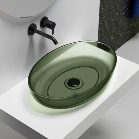 Накладная раковина Abber Kristall AT2801Vesuvian 60x40 оливковая фото