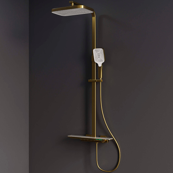 Душевая система с дисплеем RGW Shower Panels SP-34G 51140134-06 золото Браш фото