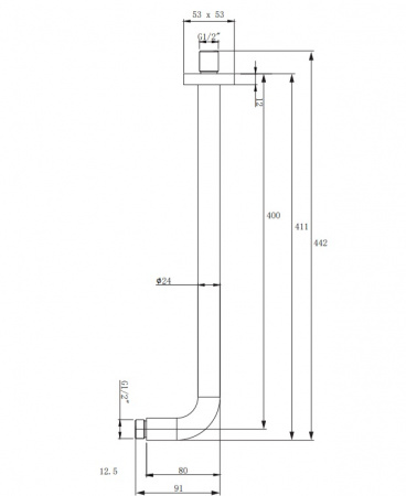 Держатель для верхнего душа Omnires RA01K/XCR фото