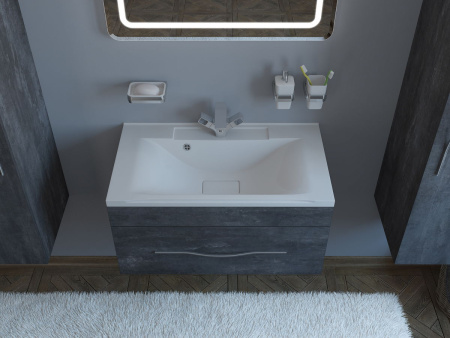 Тумба под раковину Kaksa Кристал 003993 80 см серый фото