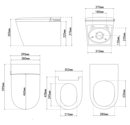 Электронный унитаз-биде импульсный Abber Bequem AC1121SMB черный матовый фото
