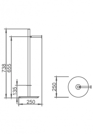 Стойка для туалета напольная AltroBagno Beni Aggiuntivi FS 083306 Cr фото