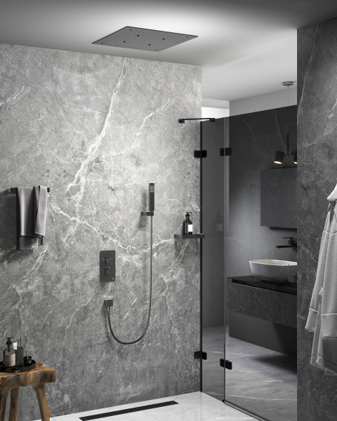 Душевая система скрытого монтажа с термостатом Timo Petruma SX-5029/18SM черное золото фото