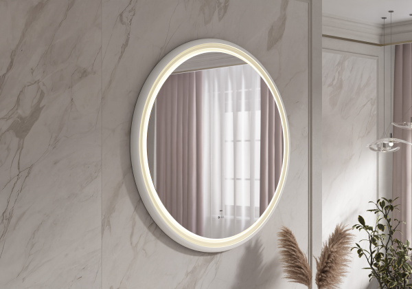 Зеркало с подсветкой, сенсорным выключателем EQUIL Шадэ 85 zkSHADE.LED.D85-14, белое фото