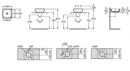 Накладная раковина - чаша Roca Urban 32765G00U 40 см Берлин фото