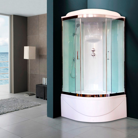 Душевая кабина Royal Bath ВК RB100BK6-WT-CH 100x100 фото