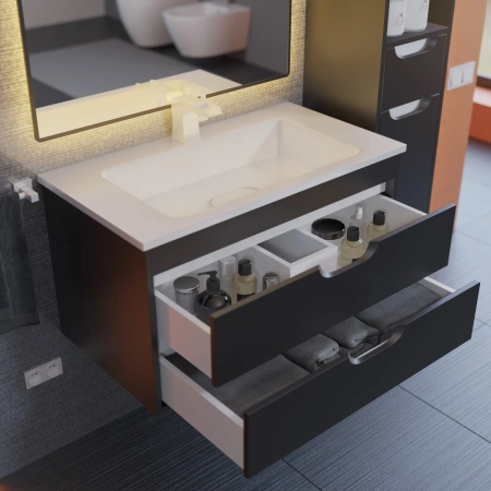 Тумба под раковину Uperwood Modul 80 2930205153 черная фото