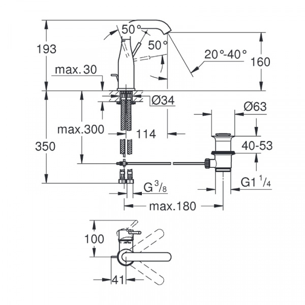 Смеситель для раковины Grohe Essence New 23462A01 фото