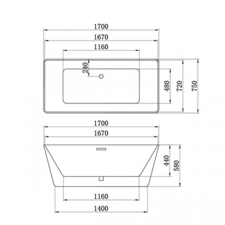 Акриловая ванна Vincea VBT-106 170x75 фото