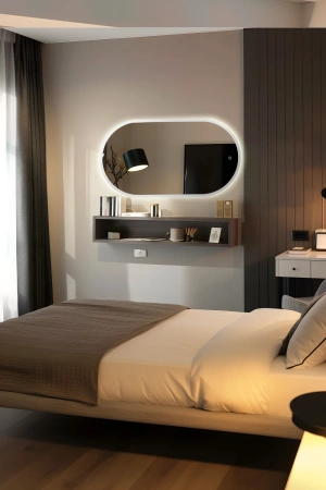 Зеркало с подсветкой, сенсорное DQ Бонн (Bonn) DQMBON60100LTGRY 60x100 серое фото