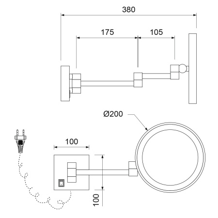 Косметическое зеркало с подсветкой Timo Luiro 18474/00 Хром фото