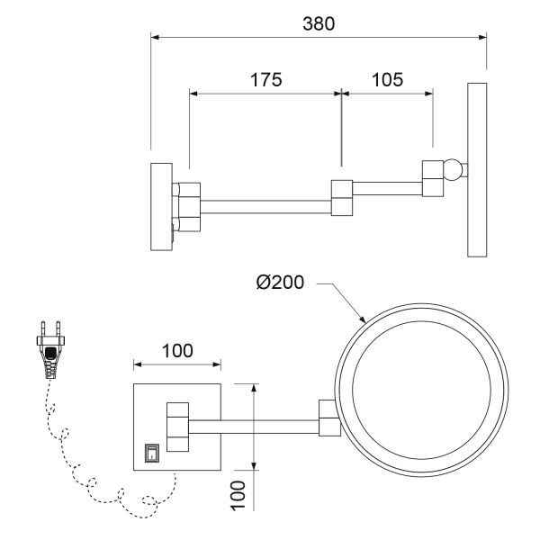 Косметическое зеркало с подсветкой Timo Luiro 18474/00 Хром фото