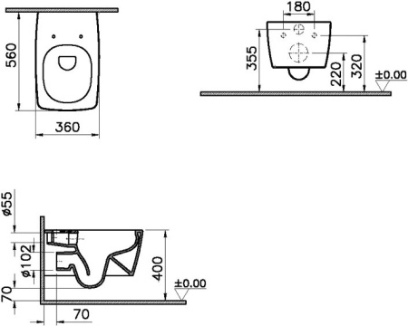 Унитаз с инсталляцией VitrA Metropole 9820B003-7201 фото