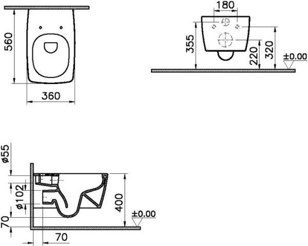 Унитаз с инсталляцией VitrA Metropole 9820B003-7201 фото