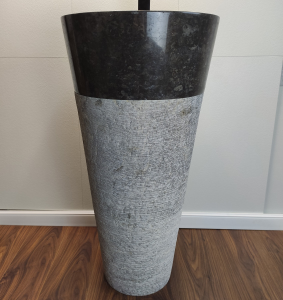 Раковина напольная из мрамора Grey/Black ON-01350 (45*45*90) фото