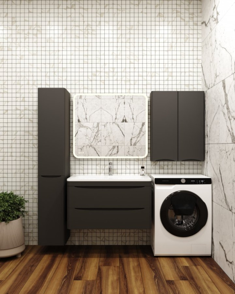 Подвесной шкаф Style Line Бергамо мини 60 Люкс Plus СС-00002359 черный матовый фото