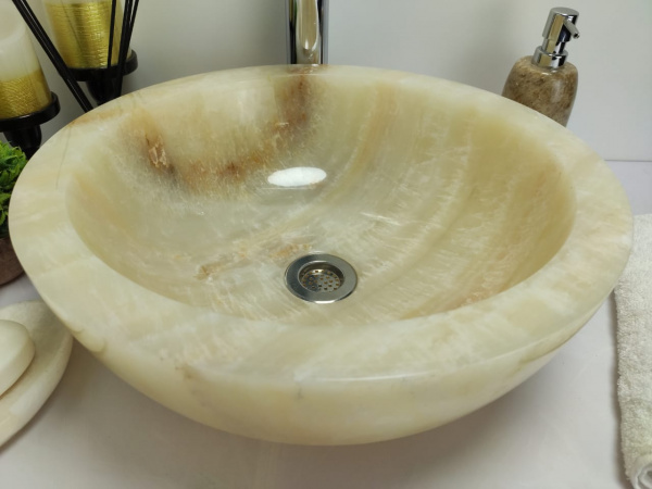 Накладная раковина из оникса Indo Bowl Yellow Small  BO-00369 фото