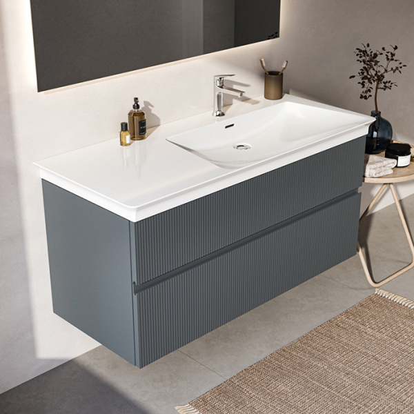 Тумба с раковиной Ideal Standard Finesse E3448UQ 120 см, пепельно-голубая матовая фото