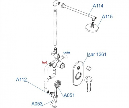 Душевая система скрытого монтажа WasserKRAFT Isar A16315 фото