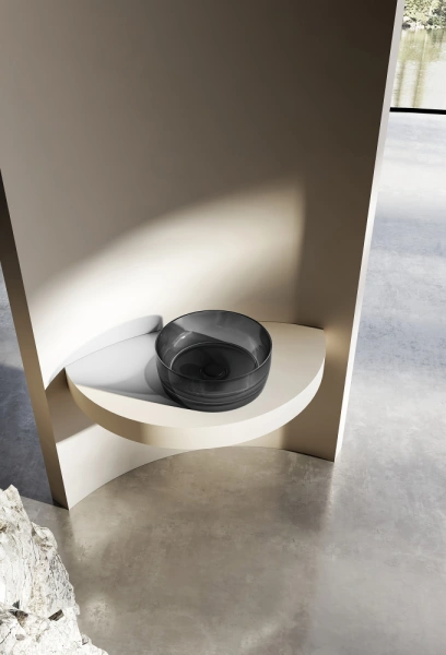 Накладная раковина Abber Kristall AT2804Onyx 40x40 черная фото