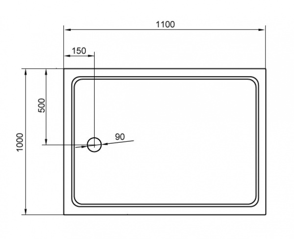 Поддон для душа Cezares Tray TRAY-A-AH-110/100-15-W 110х100 фото