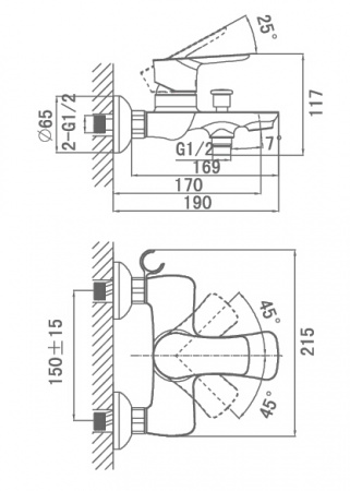 Смеситель для ванны с душем D&K Reisling Rhein DA1273201 фото