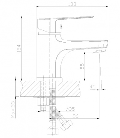 Смеситель для раковины с гигиеническим душем Rossinka S S35-15 фото