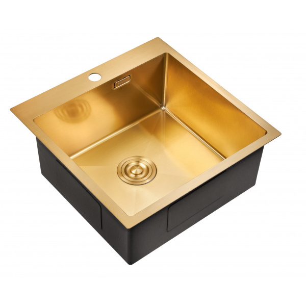 Мойка для кухни из нержавеющей стали Milacio Denia 51 MC.77488 51x51 брашированное золото фото