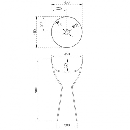 Напольная раковина ABBER Stein AS2507 45x45 белая матовая фото