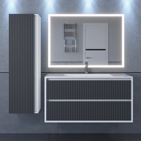 Тумба под раковину Uperwood Next 100 3930205159 белая/графит фото