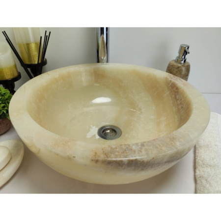 Накладная раковина из оникса Indo Bowl Yellow Small BO-00368 фото