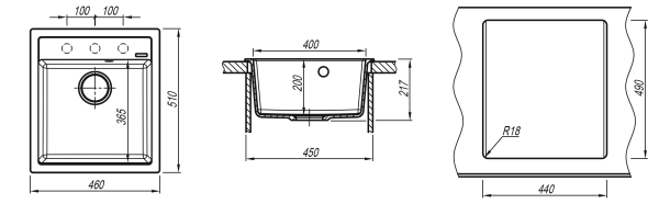 Кухонная мойка ЛИПСИ 460 Florentina 20.280.B0460 антрацит фото