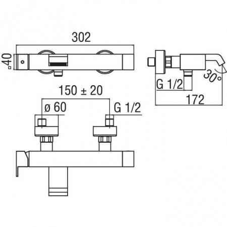 Смеситель для ванны Nobili Ray (RY00110/1CR) фото
